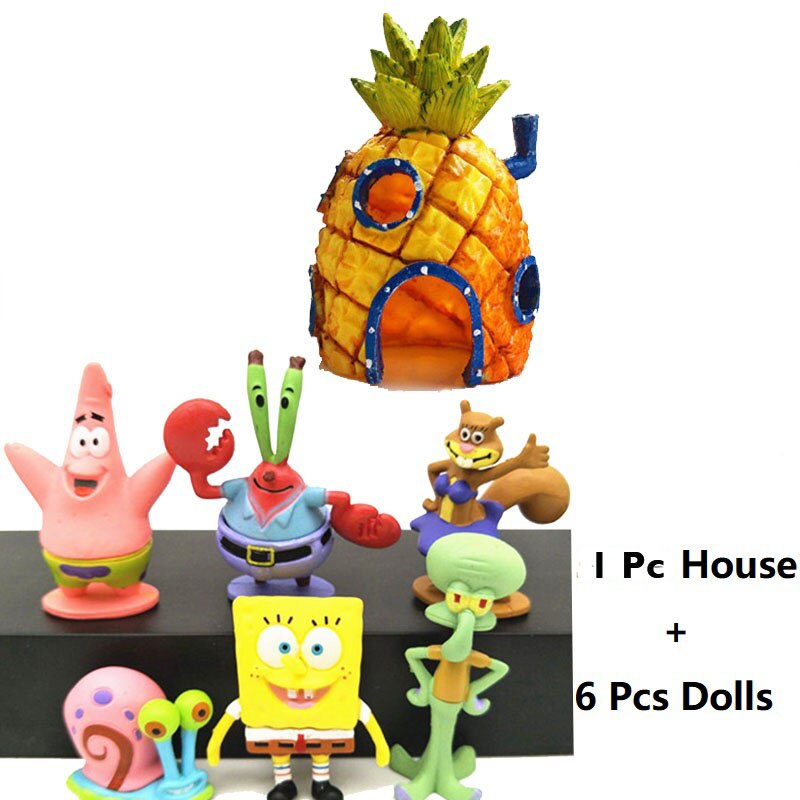 Akwarium ozdoby akwariowe zestaw świecące kamienie kamienie drzewo człowiek ananas dom dla akwarium wystrój akwarium akcesoria: 7PCS