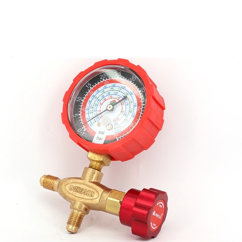Manomètre réfrigérant en cuivre pur R134a/R410/R32/R22/R407C table de climatisation et de fluorure basse/haute pression