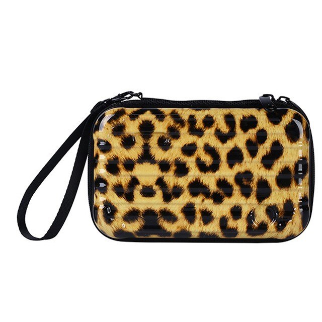 Waterproof ABS Makeup Bags Hard Portable Cosmetic Bag Women Travel Organizer Necessity Beauty Case Suitcase Make Up Bag: Light leopard