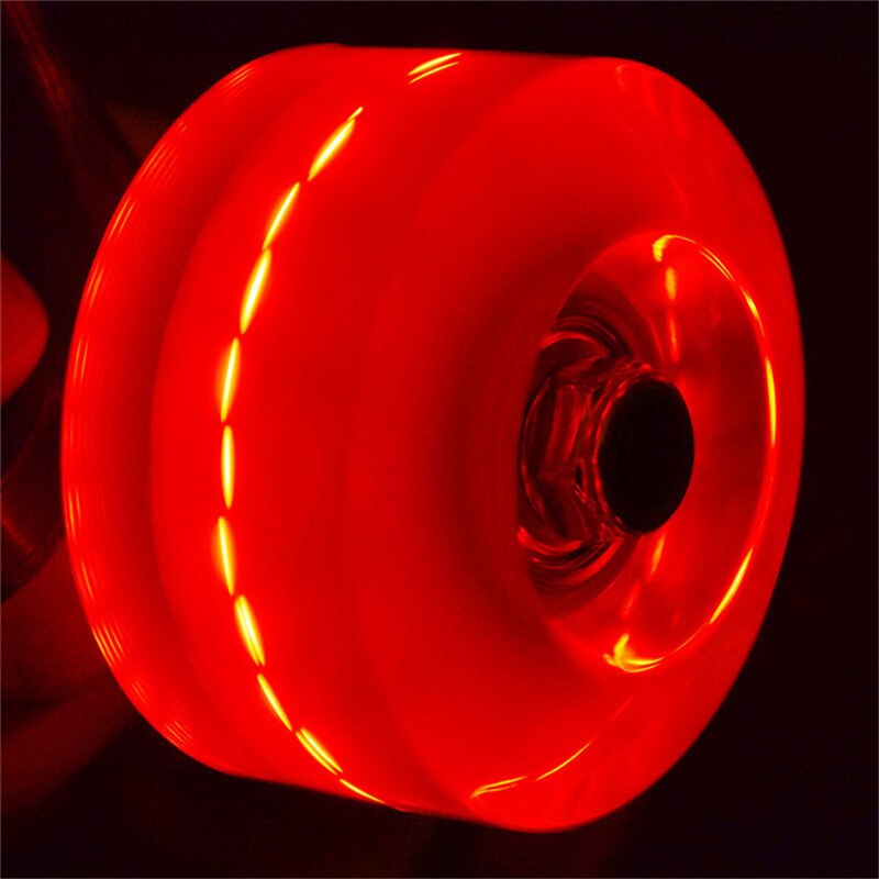 [ 32*58mm ] original led blinkende 82a pu skøjter hjul quad skøjter hjul med lejer magnetisk kerne dobbeltrulle 8 stk / sæt: Rød