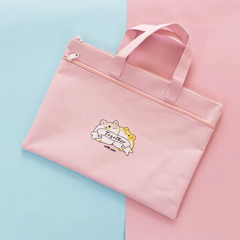 MINKYS Waterproof Canvas Double Layer A4 Folder Organizer Bag Document File Bag Folder Storage Bag School Office Stationery: P2