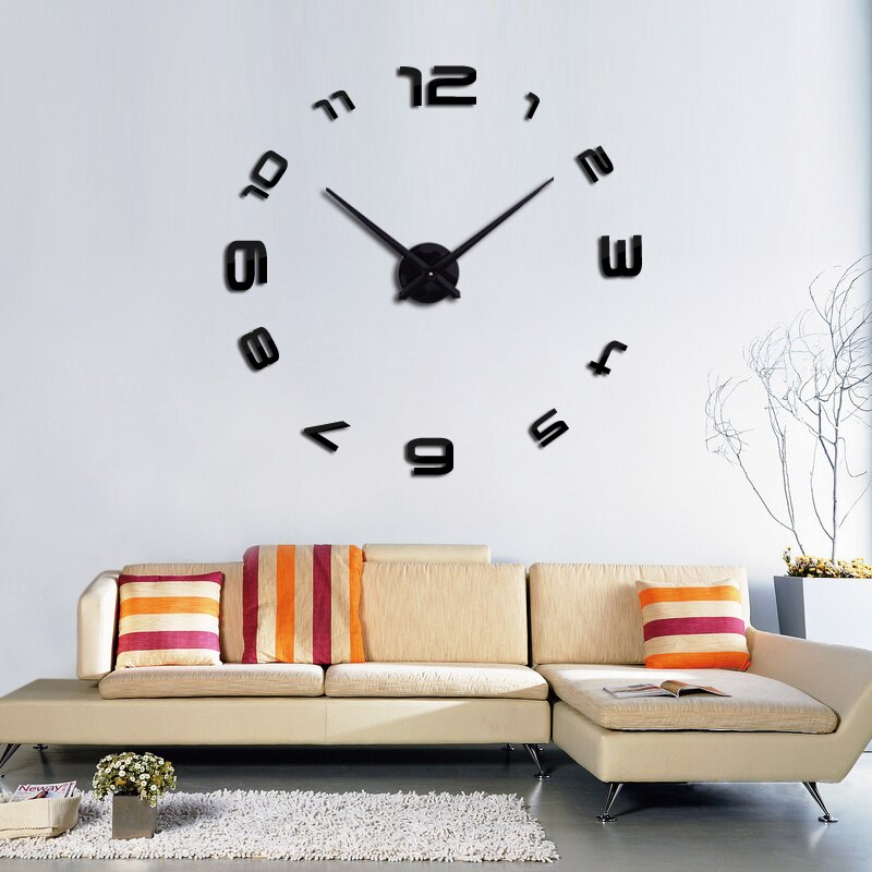 Specialtilbud ur vægure reloj de pared horloge ur stort dekorativt akryl spejl kvarts stue