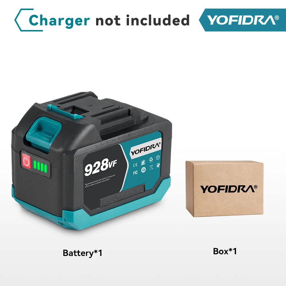 YOFIDRA 388VF 928VF Akku 22500 mAh 3,0 Ah 4,0 Ah Lithium-Ionen-Akku Li-Ionen-Akku für Elektrowerkzeug: Grün