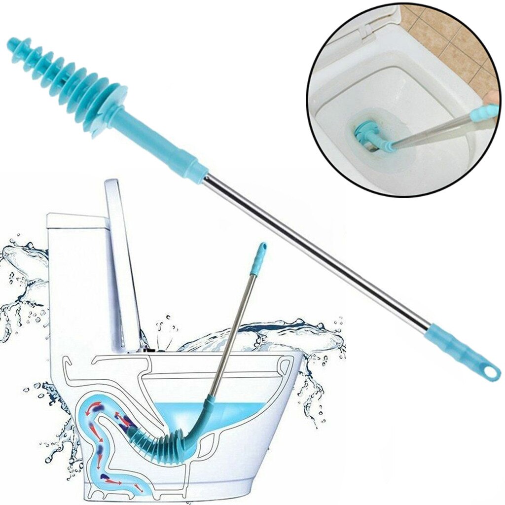 Toilet Plungers Flexible Toilet Brush Long Handle Plunger Bathroom Clogging Cleaner Tool Durable Cleane Powerful #G3: Default Title