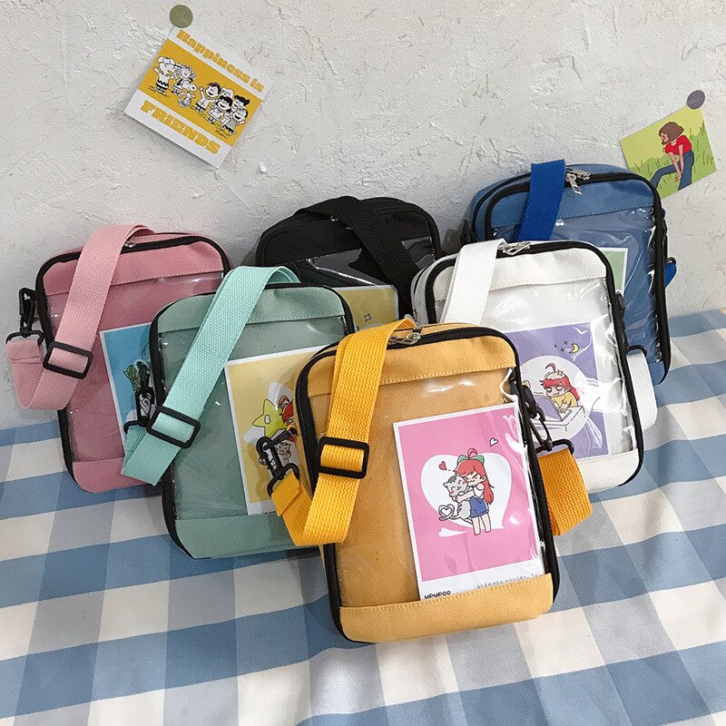 Women Handbags for Girls Shoulder Bags PVC Transparent Messenger Bags Students School Bookbag Crossbody Bags