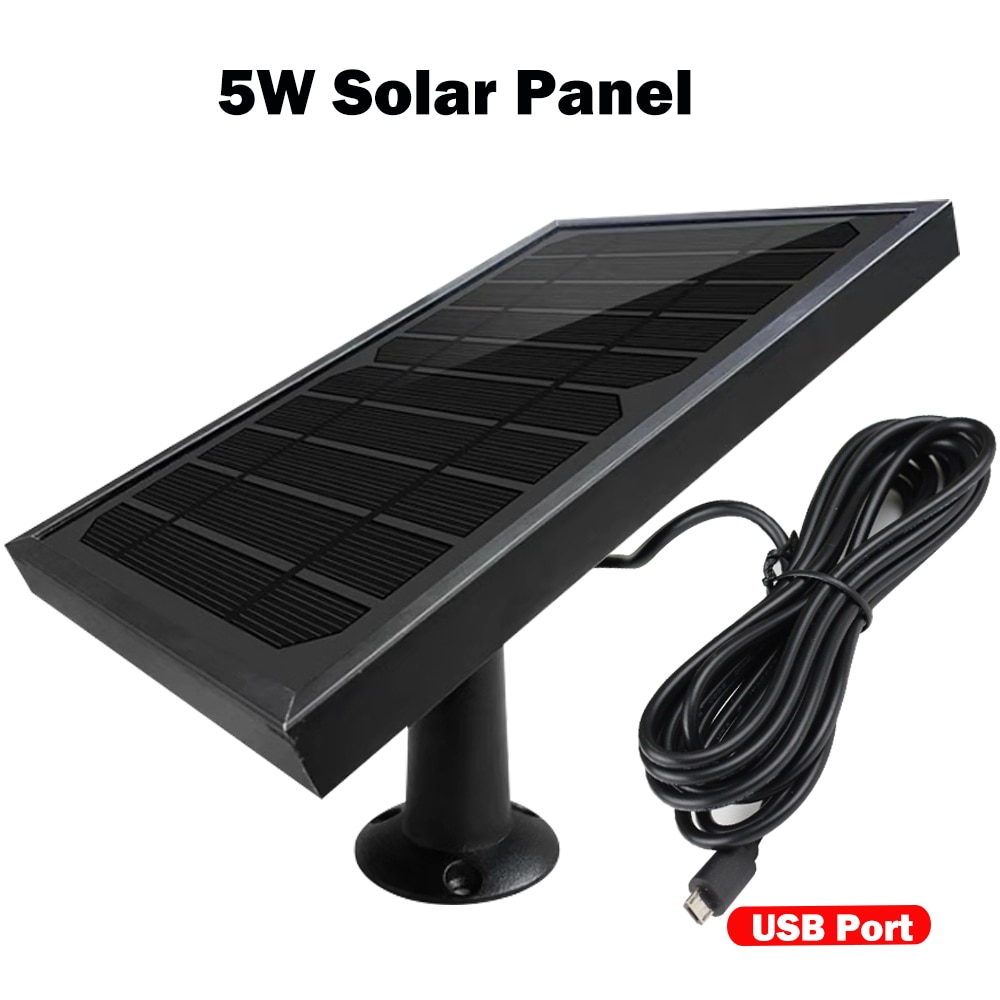 Hismaho 5W Panel Solar 5V/1A Puerto USB con 3 metros Cable para Cable de seguridad al aire libre cámara CCTV IP de carga de la batería