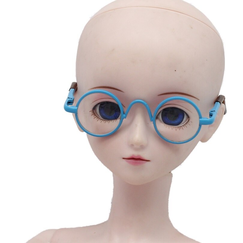 Bjd 6.5cm runde briller 1/3 60cm bjd msd sd dukke solbriller gratis forsendelse: Blå