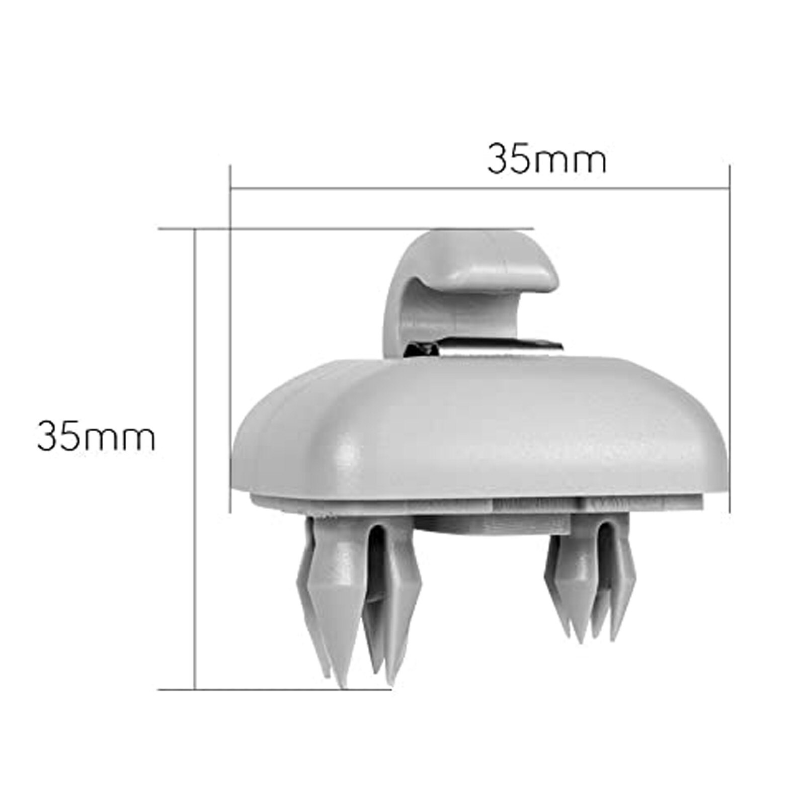 Clips de fixation pour pare-soleil intérieur, crochets gris pour pare-soleil intérieur, support d'attache, boucle en plastique, crochets en plastique durables pour pare-soleil