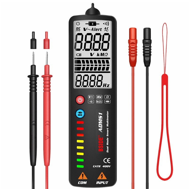 ADMS1CL Dual Mode Smart Multimeter Resistance Tester LCD Digital Toughness Electric Intelligent Voltmeter Voltage Meter 649A: ADMS1