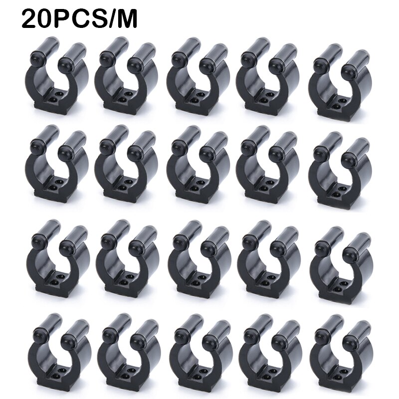 20pcs Plastic Black Fishing Rod Billiard Rod Clip Billiard Cue Clips Fishing Rod Clamp Fishing Rod Clamp Pipe Fixing Bracket: 28.5x23x14mm