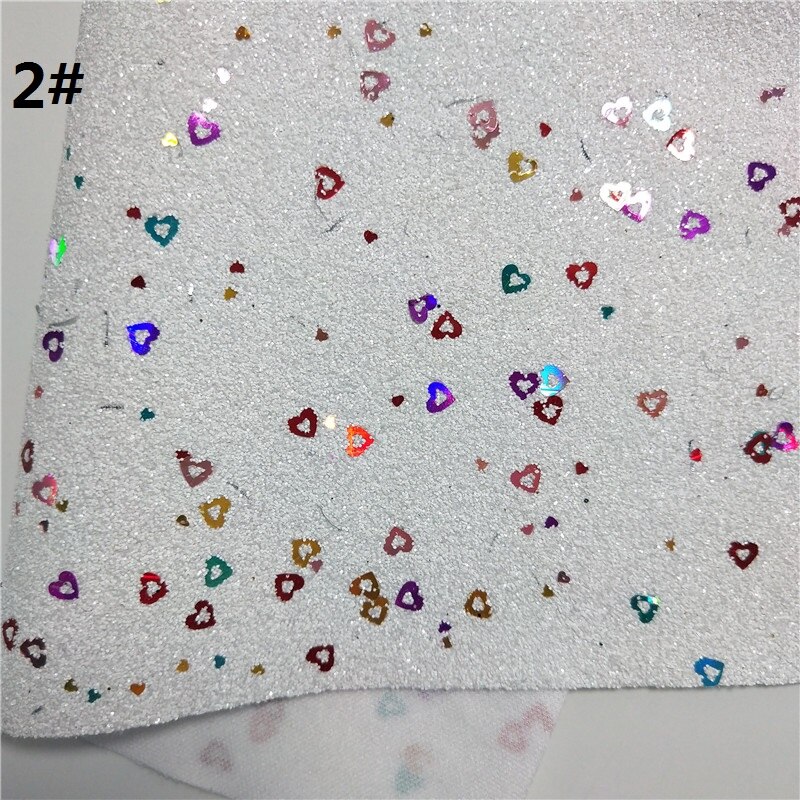 1pc 21 x 29cm glitterstof, glitterleer met hartjes, glitterleervellen voor het maken van strikken leosyntheticodiy  t298c: 2