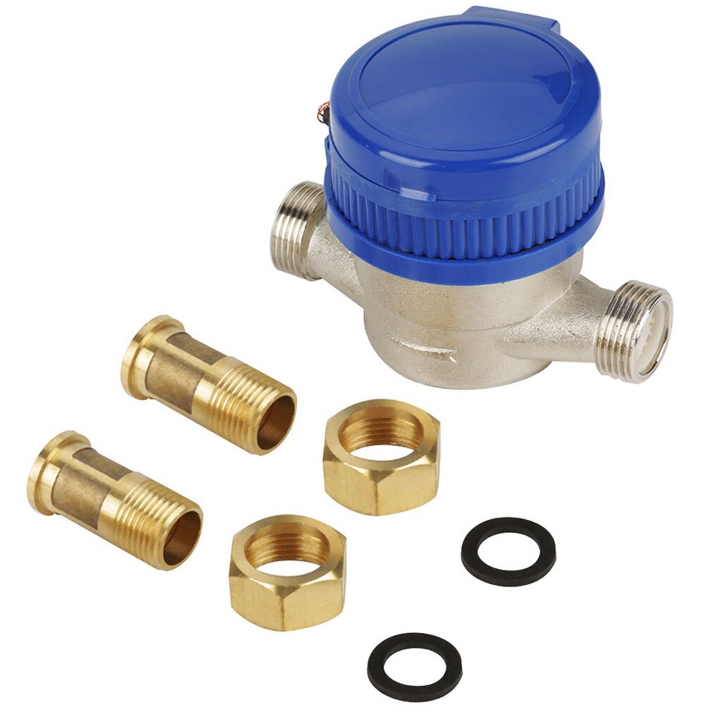 Cold Water Flow Meter 15mm 1/2" Garden Home Plastic Cold Water Meter Single Water Flow Dry Table Measuring Tools For Garden Home