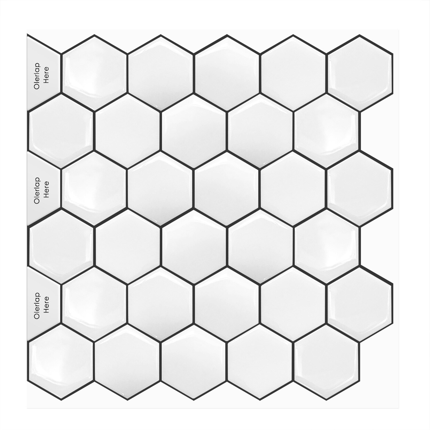 Carrelage mural auto-adhésif en cristal époxy 3D, autocollant résistant à l&#39;huile, motif de brique, pour cuisine: MT1069
