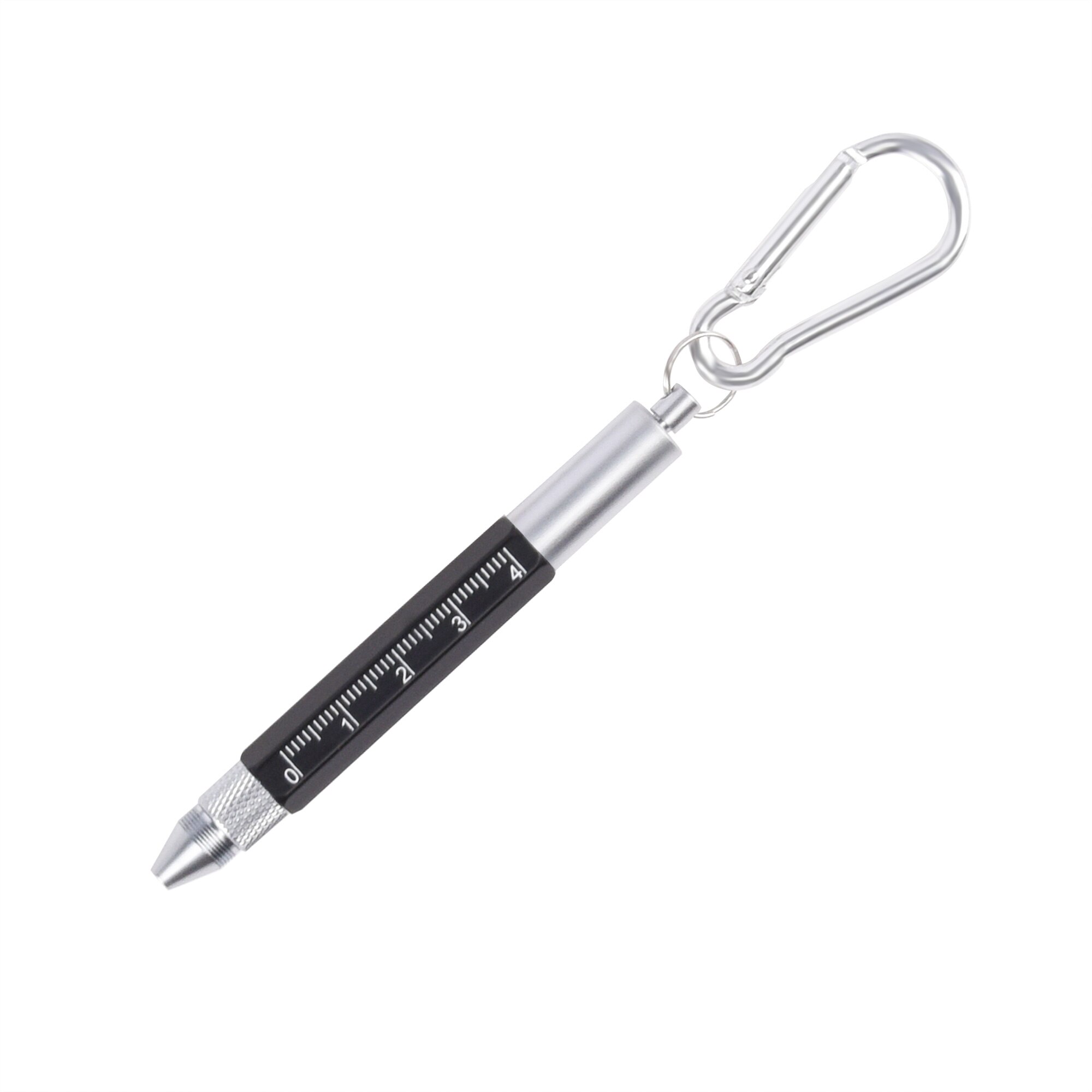 7 in1 Multifunktions Handheld Schraubendreher Werkzeug Kugelschreiber Messen Technische Herrscher Schraubendreher Touchscreen Stift Wasserwaage: 6 in 1 B-Schwarz