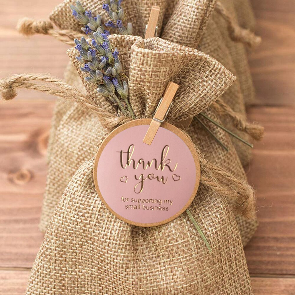 Pink Waterproof Stickers 50-500pcs 1 inch Thank You Sticker Labels Seal Label for Scrapbook Business Stationery Sticker