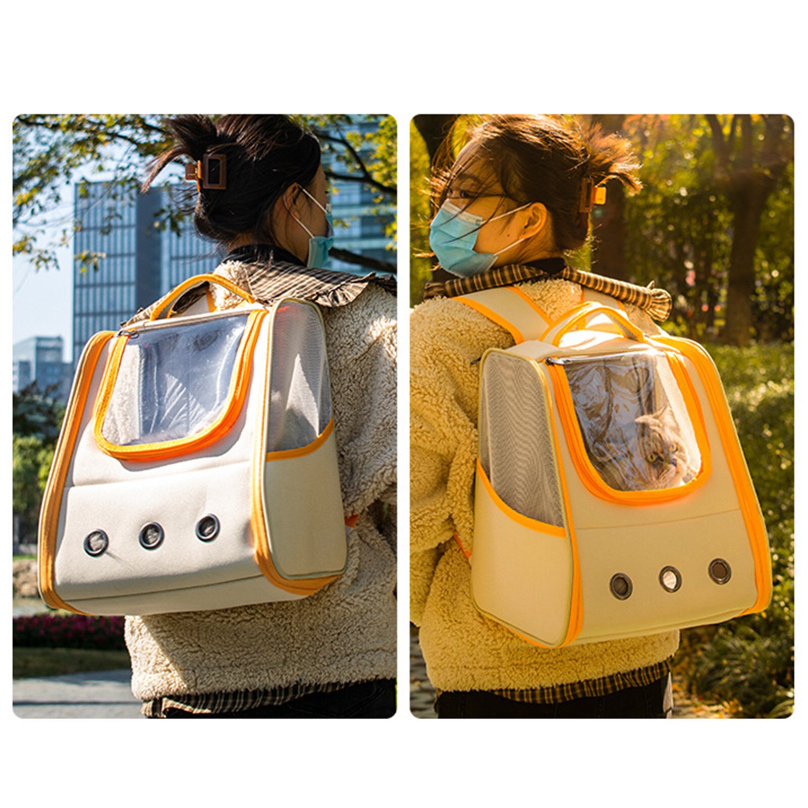Trending Carrier - Dogs Outdoor Travel Reflective Cat Carrier Bag - Breathable Car Seat Carriers (5LT1)