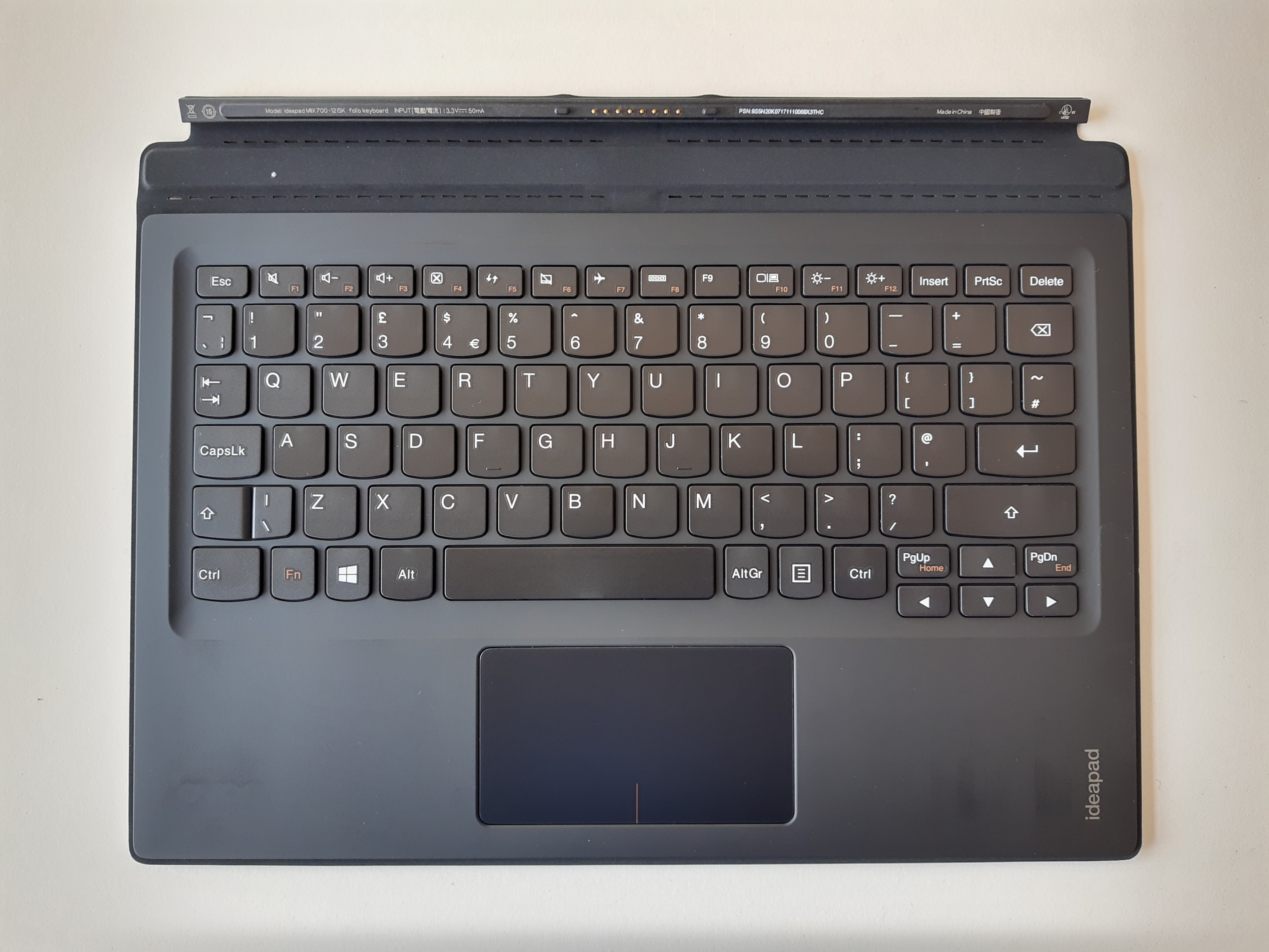 for Lenovo MIIX 700-12SK Folio Keyboard UK 5N20K07171