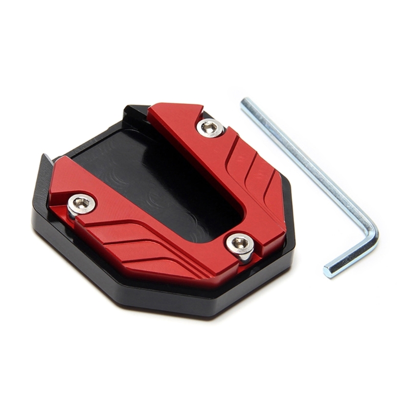 Extensor de pie de pata de cabra para motocicleta, almohadilla de extensión, placa de soporte, Base agrandada antideslizante: Rojo