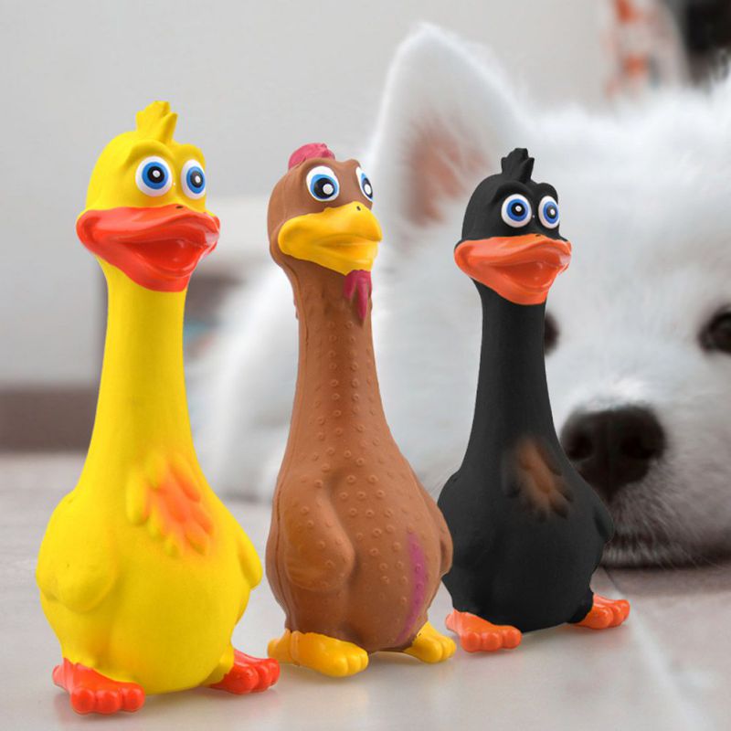 Rubber Kip Hondenspeelgoed, Hond Piepend Speelgoed Schreeuwende Kip Gevuld Puppy Speelgoed voor Grote Hond(geel