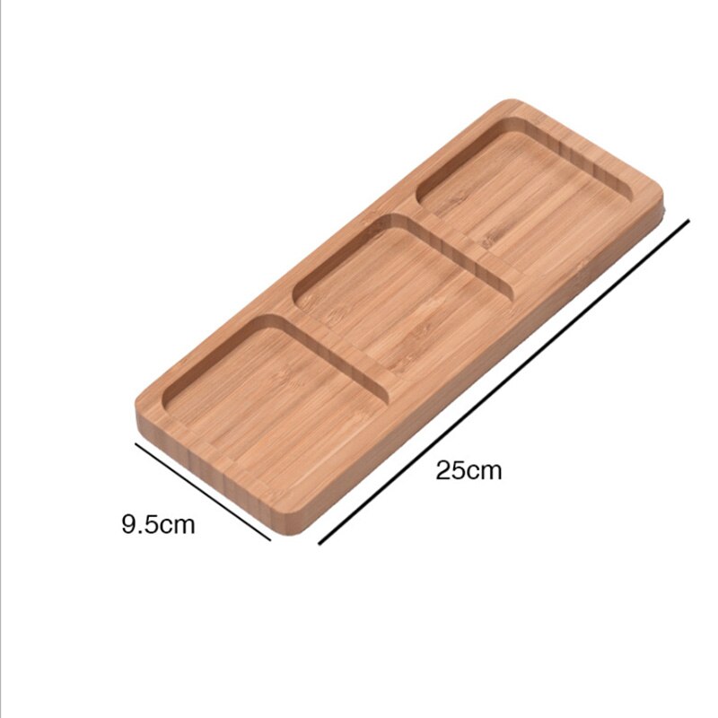 Japanese Style Bamboo Grid Plate Wood Fruit Dessert Bread Cake Plate Bowl complementary Food Plate Barbecue Plate