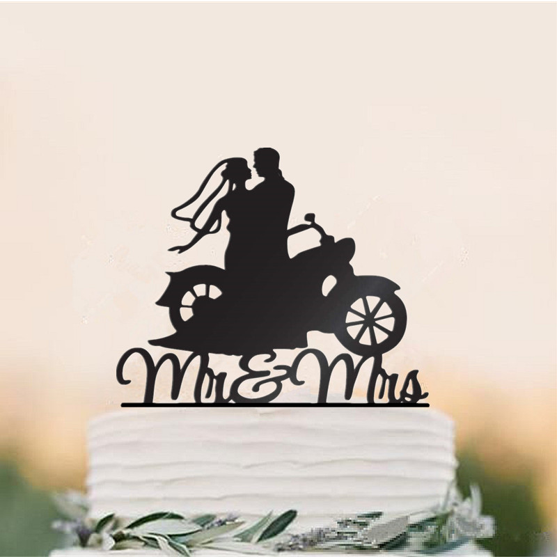 gemischt Lustige Stil Motorrad Paar Hochzeit Kuchen Deckel Acryl Braut Und Bräutigam Kuchen Deckel Herr & Frau Fahrrad Kuchen Deckel: Stil 15