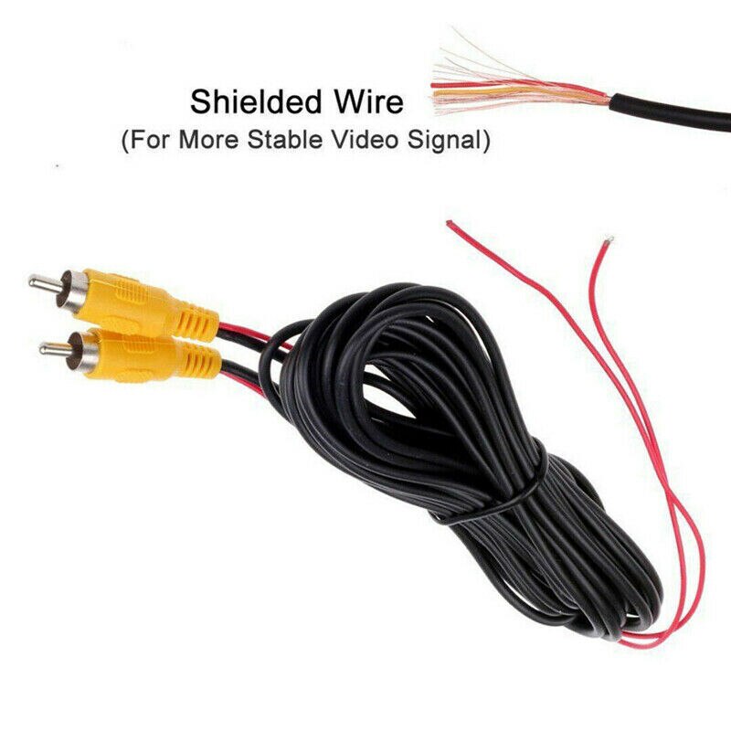 Rca han hun video kabel bil bagfra set bagfra parkeringskamera cctv kamera forlængerkabel phono rca av lyd video dc strøm