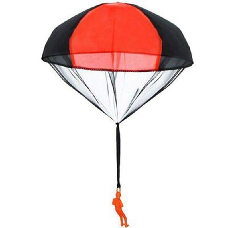 Hand Throwing Mini Soldier Parachute Funny Toy Kid Outdoor Game Play Educational Toys Fly Parachute Sport For Children Toy: Red