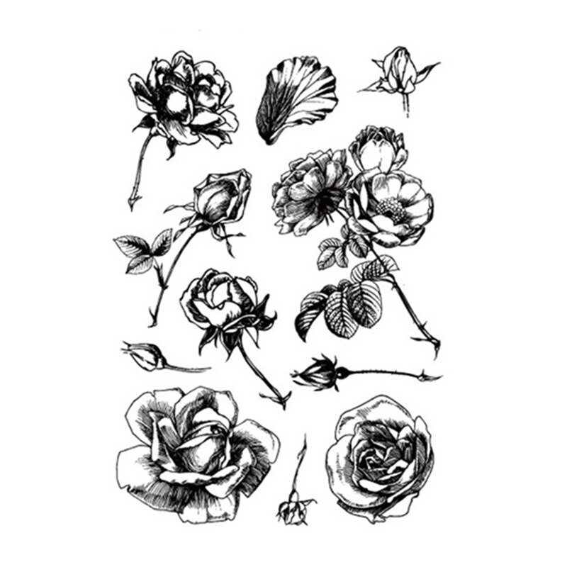 Flower Clear Stamp Leaves Rubber Stamps Transparent Silicone Seal for DIY Scrapbooking Photo Album Decorative Crafts Stamps: SE07