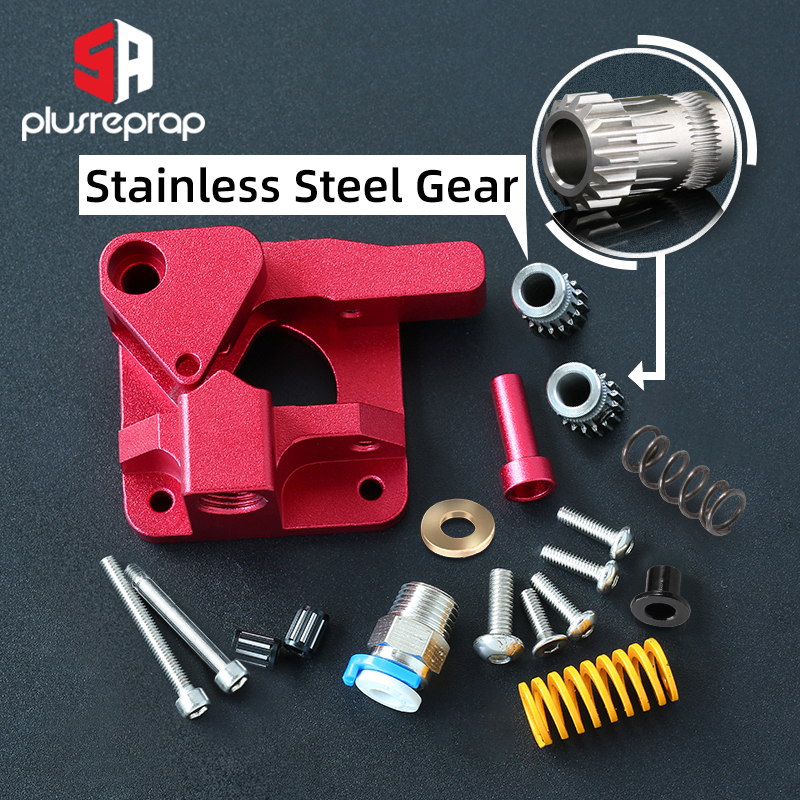 CR10 PRO Upgraded Dual Gear Extruder Double Pulleys Direct Aluminum Extruder for Ender 3/5 CR10S PRO 3D Printer Parts: Right-Stainless Gear