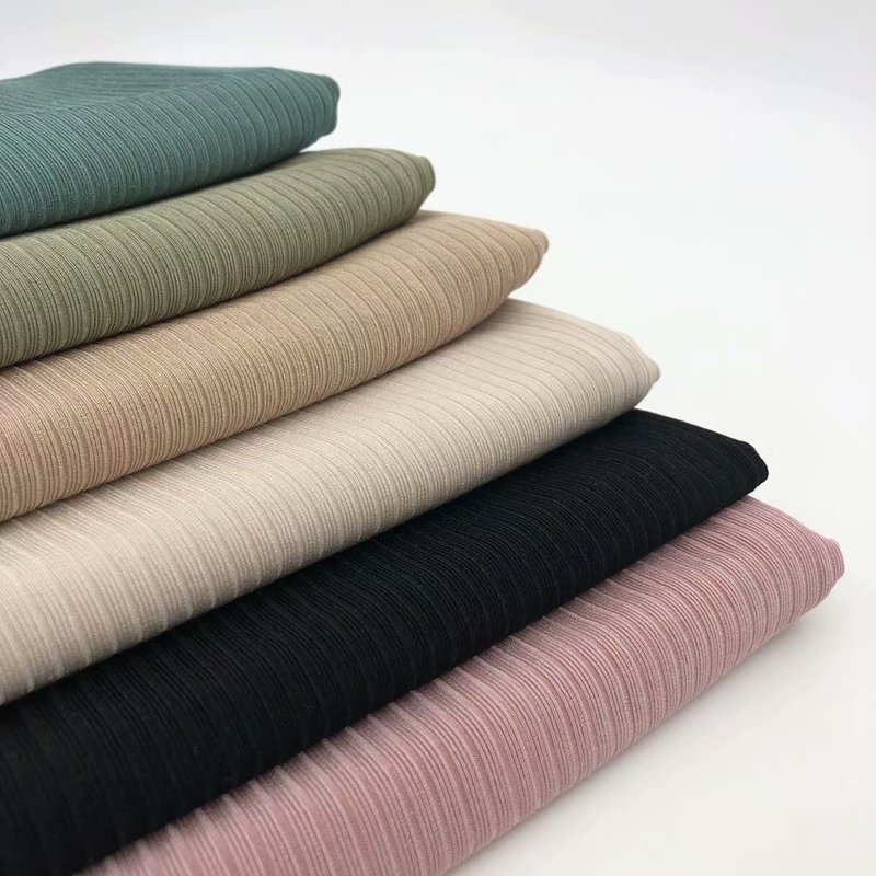 Bred 59 " sommer is silke side 4- vejs stretch rib strik stof spandex rayon materiale pit stripe kjole brede ben bukser stof