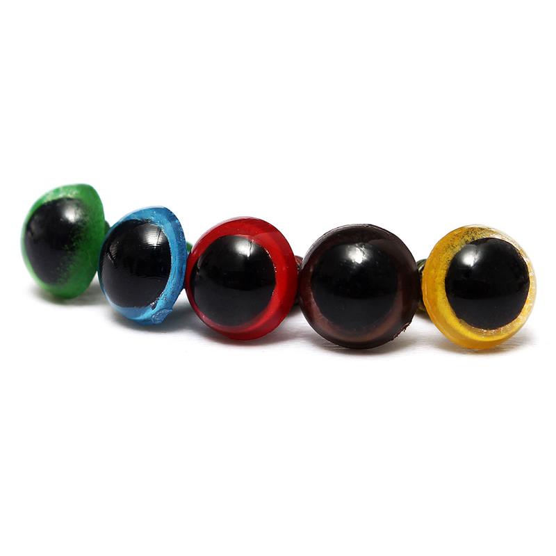 50 pares/100 Uds. Caja de Ojos de muñecas de plástico de 8mm de seguridad DIY para oso de peluche accesorios de peluche Snap Animal Puppet Doll Craft