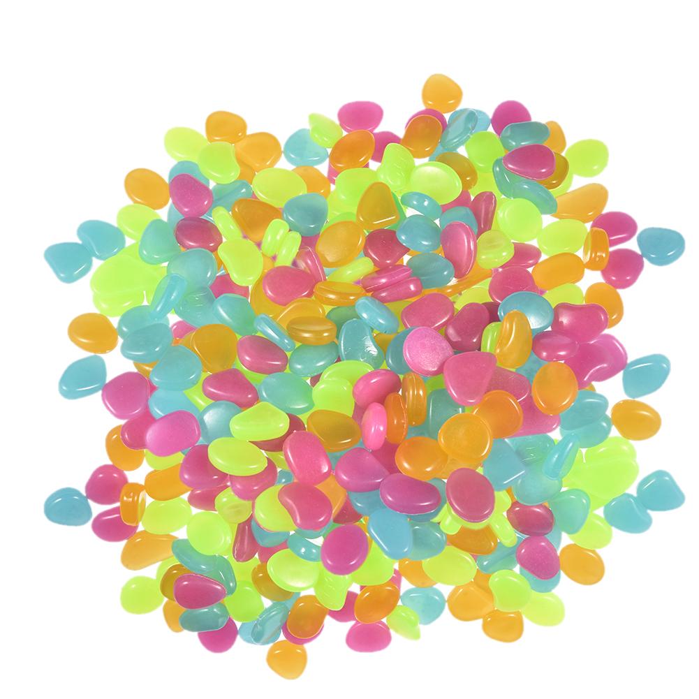 200 stuks /100 stuks glow in the dark tuinkiezels glow stenen rotsen voor looppaden tuinpad patio gazon tuin tuindecoratie 30e: Multi  a 200 stuks