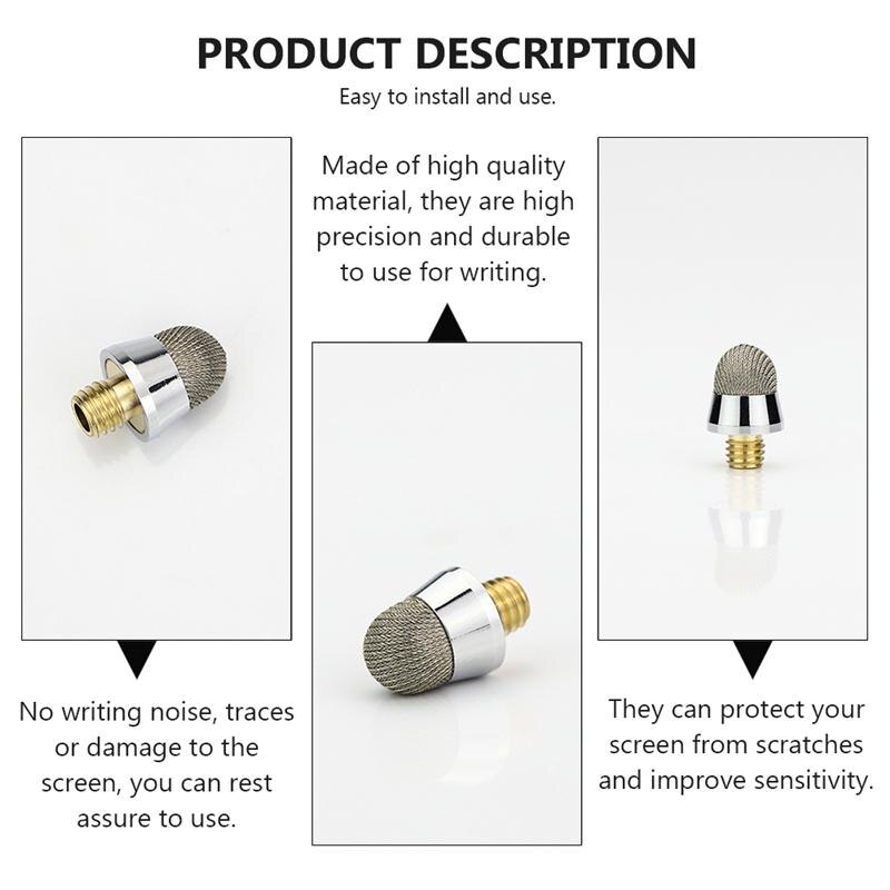 10Pcs M5 External Thread 6.4mm Electroplated Capacitive Pen Replacement Tips