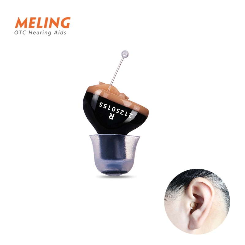 Meling q10 aparelho auditivo mini idosos mini aparelho auditivo invisível 10a dispositivo de bateria esquerda direita orelha azul amplificador auditivo dropship