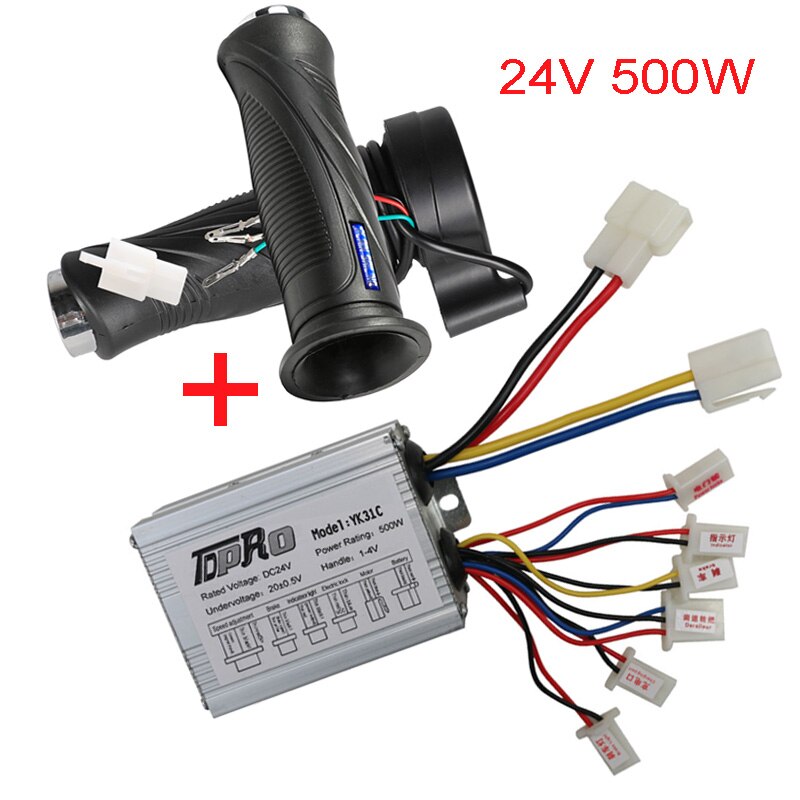 TDPRO 24V/36V/48V 350/500/800/1000W Motor Brush Controller Speed Throttle Twist Grip For Electric Bicycle Scooter ATV Buggy Bike: 24V 500W