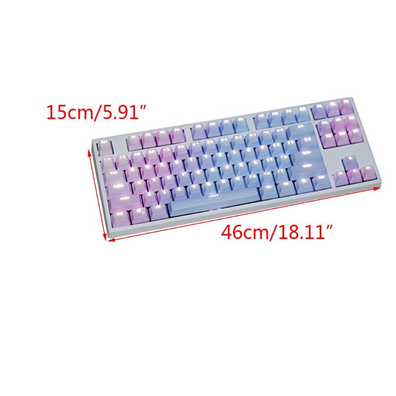 PBT Keycap Set - 87 104 108 Keys - Transparent Legend - Double Shot - for Mechanical Keyboards