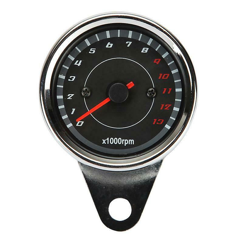 Silver Motorcycle Tachometer Odometer Speedometer Meter LED Digital Gauge Tacho Gauge Stainless Steel Speedometers