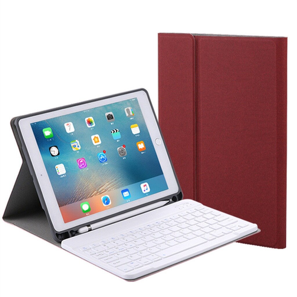 For Apple iPad 7th Gen 10.2" Detachable Bluetooth Keyboard Case Cover Stand/Removable Backlit Bluetooth Keyboard Cover: RD