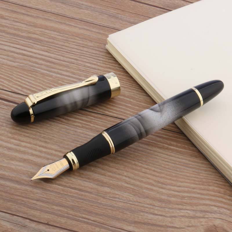 Jinhao X450 Metalen Vulpen Blauw Groen Gouden Inkt Pen Kantoor Schoolbenodigdheden Schrijven: Moire gray