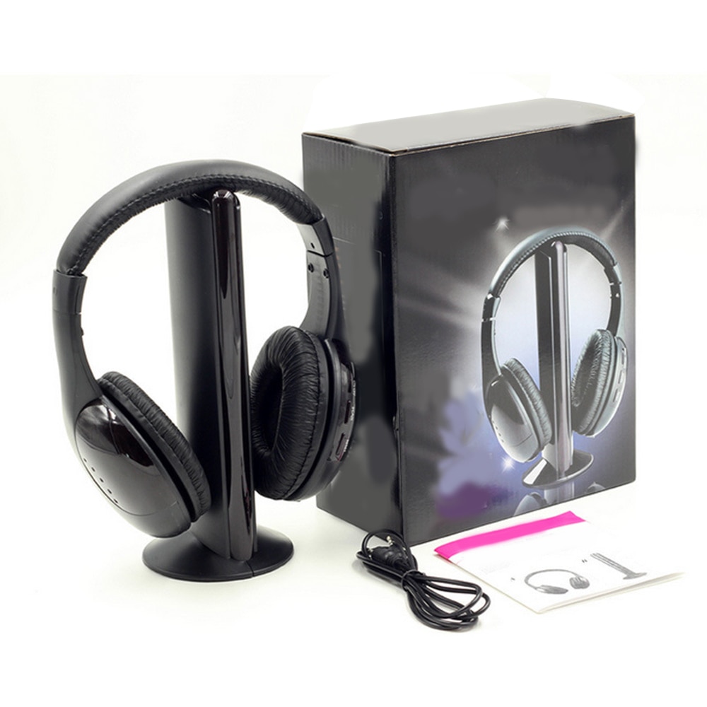 Mulitifunction Wireless Headphone Cordless RF Headset for PC TV Mp3 DVD CD MP3 MP4 5 in 1 Wireless Stereo Headset