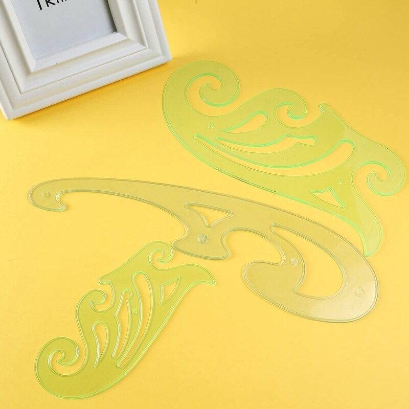 6 cs plastic franse kromme liniaal multifunctionele strip sjabloon gereedschapsset voor het tekenen van tekensjablonen 6 verschillende maten