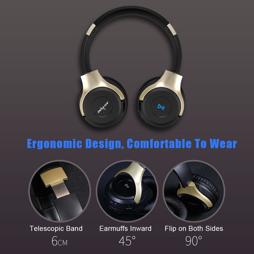 ZEALOT B26 V4.2B Tluetooth Headphones Wireless Foldable StereoHeadphones earphone Built-in Microphone Headset for computer,phone