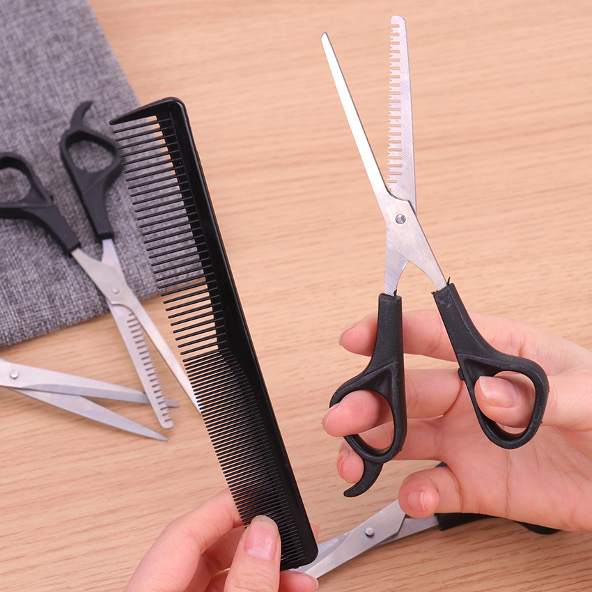 1 Set Corte De Cabelo Desbaste de Cabeleireiro Tesouras Tesoura De Corte de Cabelo Barbeiro Profissional Conjunto Styling Ferramenta Pente Cabeleireiro