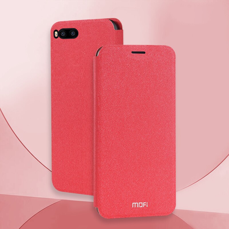 Mofi Slim Flip Case For Xiaomi A2 / For Xiaomi Mi 6X / For Xiaomi Mi 6 Case PU Leather + TPU Silicon Cover Phone Funda Coque: For Xiaomi A2 / Red
