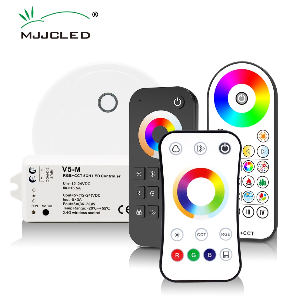 RGBCCT LED Regler 12V 24V 5CH RGB CCT RGBW RGBWW LED Streifen Licht Regler Clever Wifi RF kabellos berühren Fernbedienung V5-M