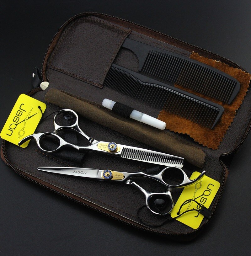 Haar Schaar 6.0 Professionele Kappers Schaar Dunner Kapper Schaar Set Haar Knippen Schaar 440C Japan Staal