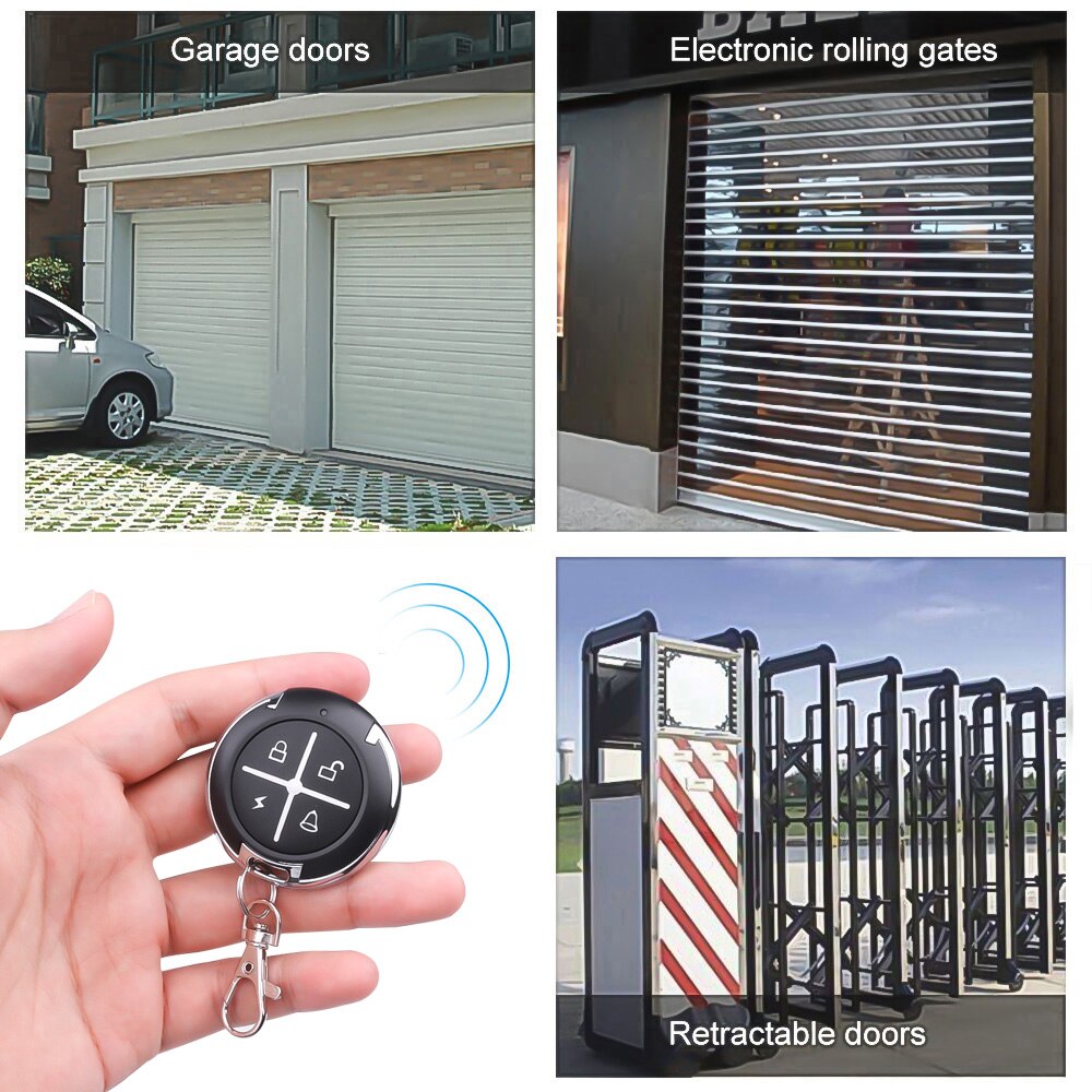 Black Round Keychain Car Remote Controller 4 Channel Cloning Duplicator 433 MHz Code Copy Cloning RF Remote Control