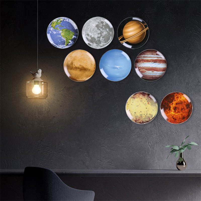 Ceramic Planet Wall Hanging Decorative Plate Nordic Modern Cosmic Ornaments Astronaut Home Wall Decoration Crafts