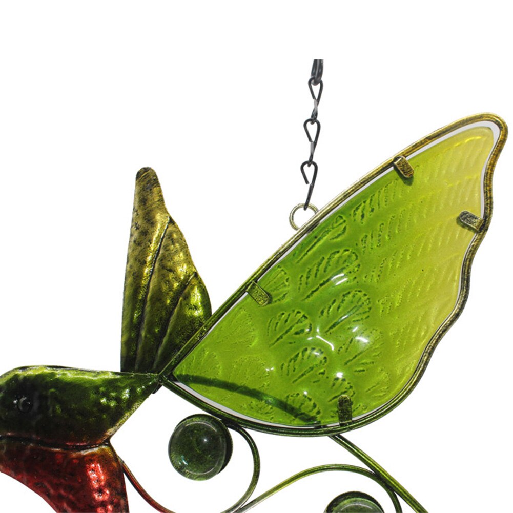 Hage gårdsplass dør hengende ornament klokke anheng glass kolibri innendørs stue håndverk vegg utendørs hage vindklokkeslett