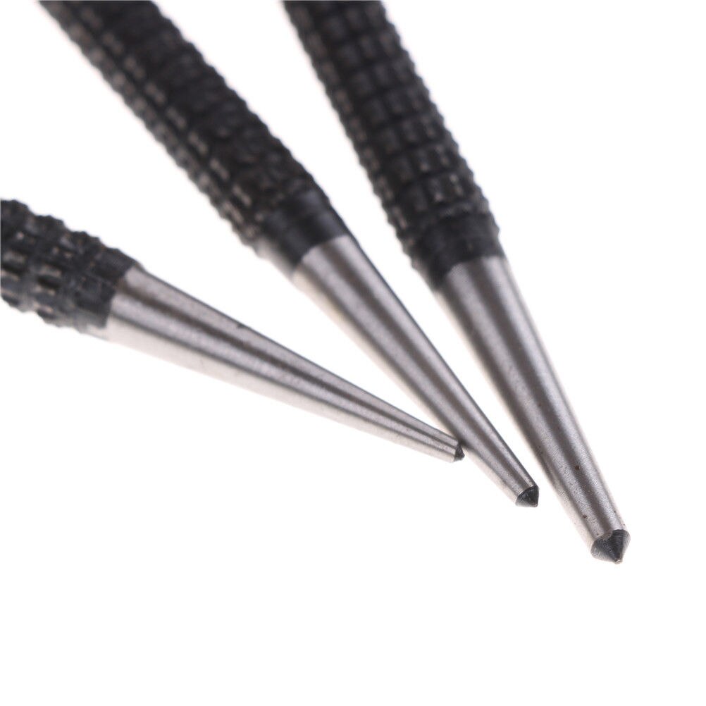 3 Pcs Center punch 3/32" Heavy Duty Centre Punch Steel Metal Spring Loaded Marking Hole Tool